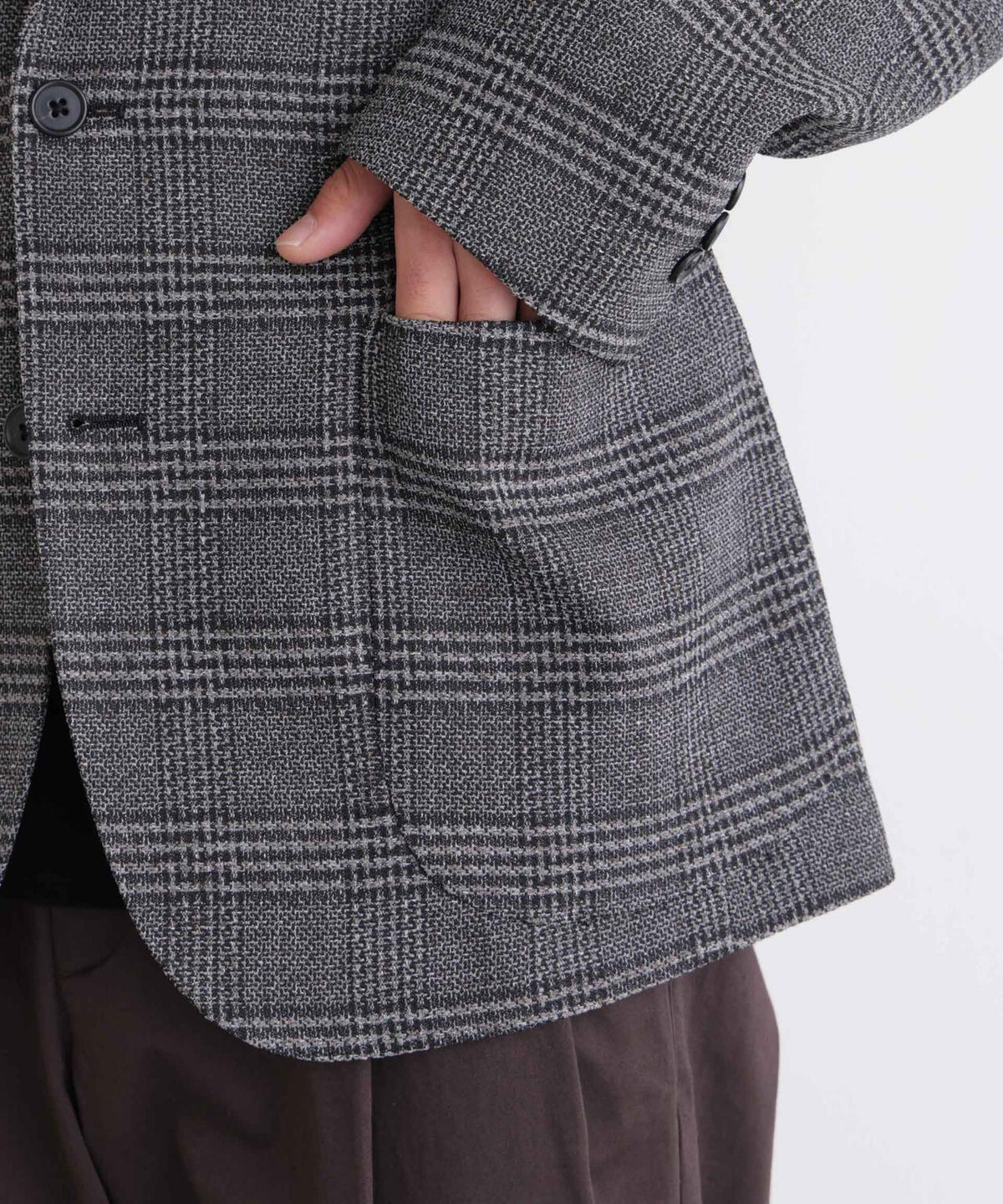 「DamerinoJacket」LANATEC(R) グレンチェックツイードジャケット