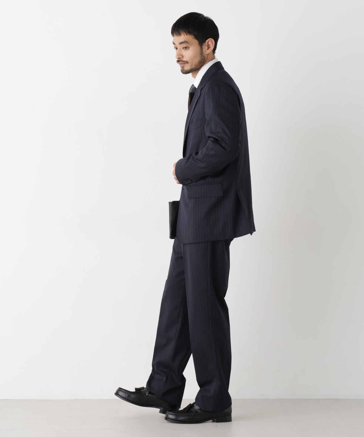 【形態安定】「DamerinoFormal」ウールPペンシルストライプJK/WASHABLE(セットアップ可)