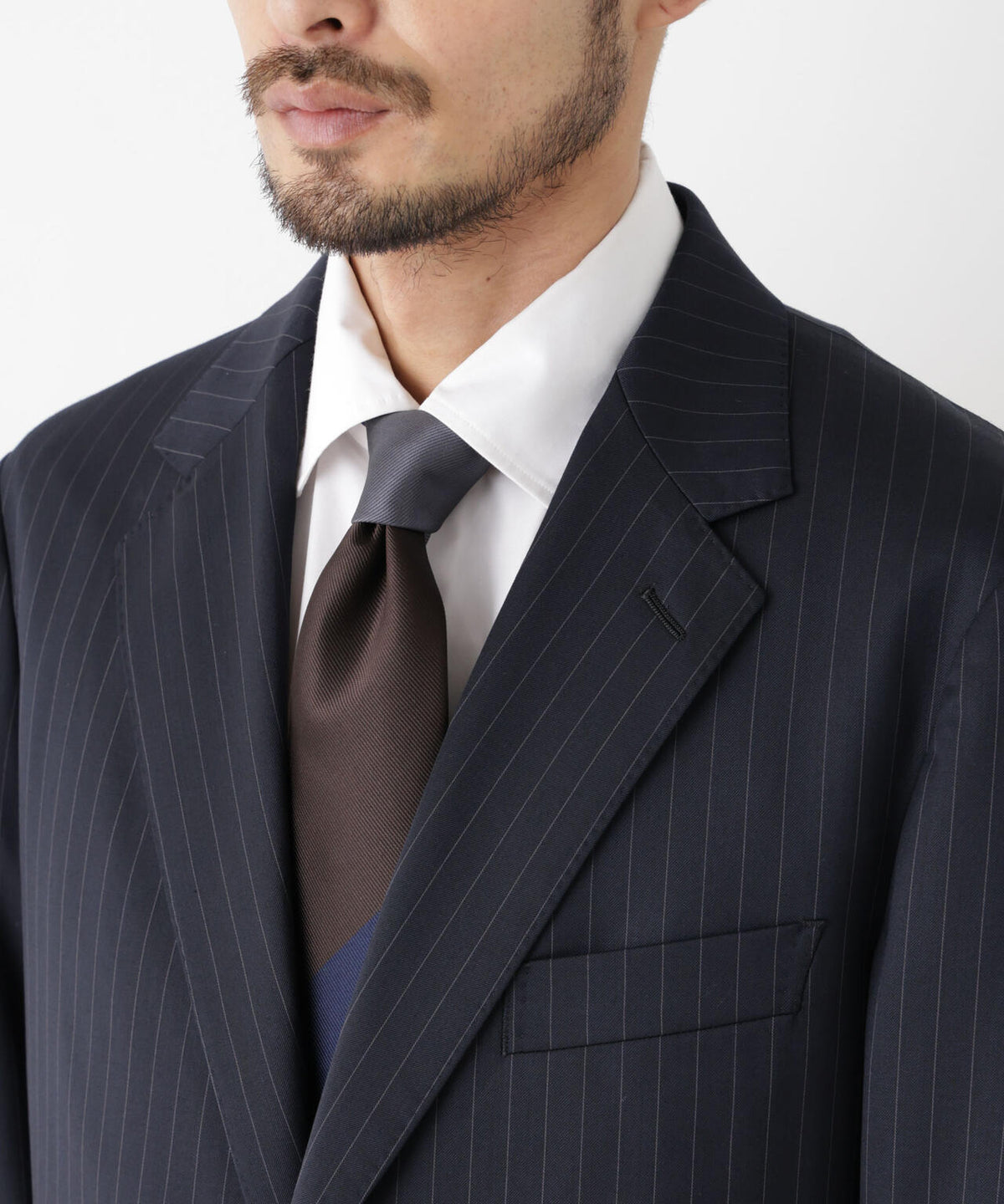 【形態安定】「DamerinoFormal」ウールPペンシルストライプJK/WASHABLE(セットアップ可)