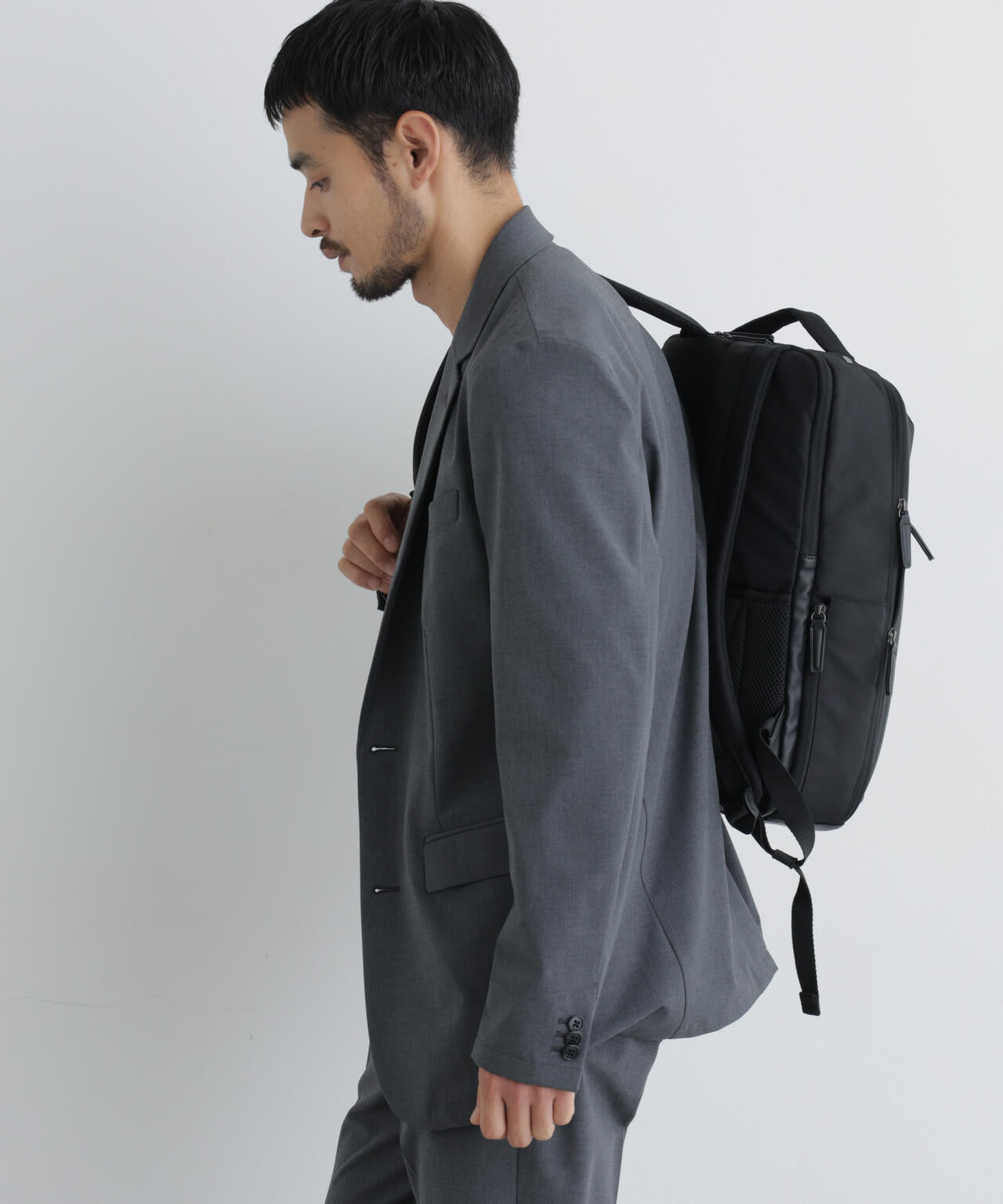 【大人気セットアップ】「Damerino」ウールライクトロストレッチセットアップ/WASHABLE