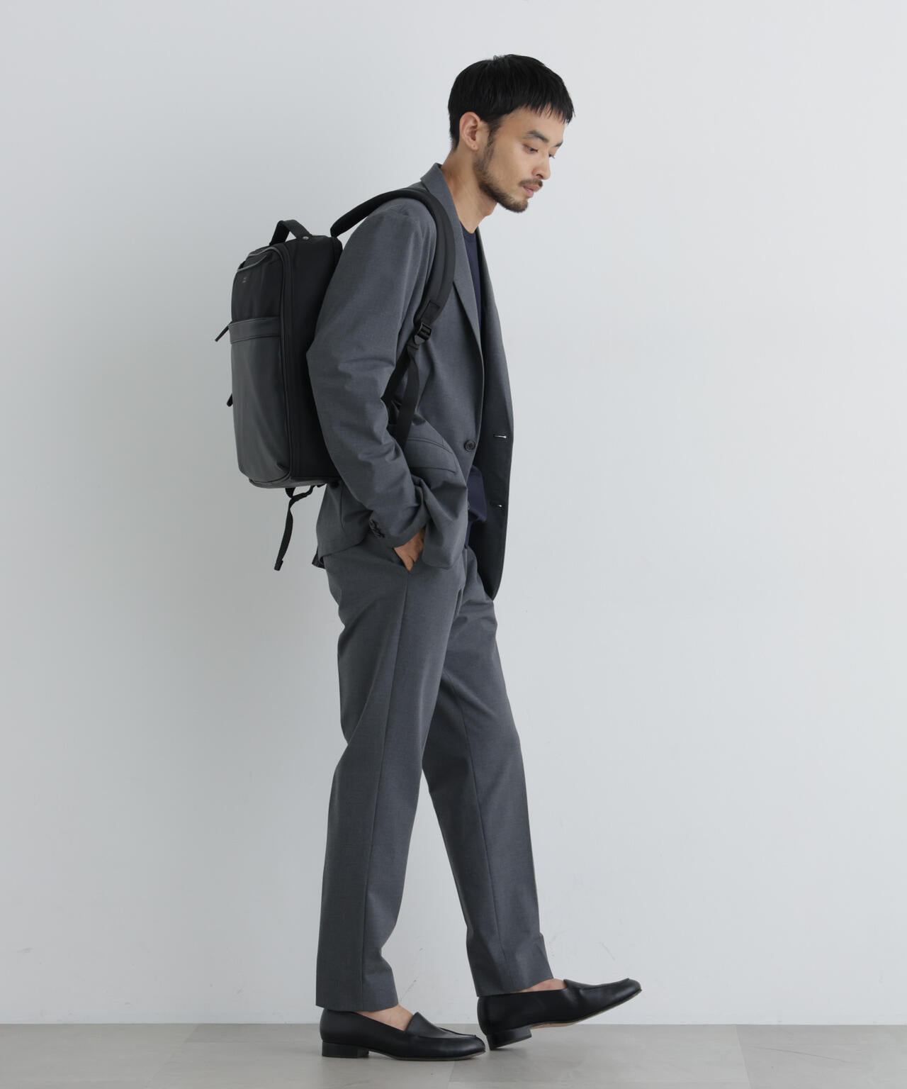 【大人気セットアップ】「Damerino」ウールライクトロストレッチセットアップ/WASHABLE