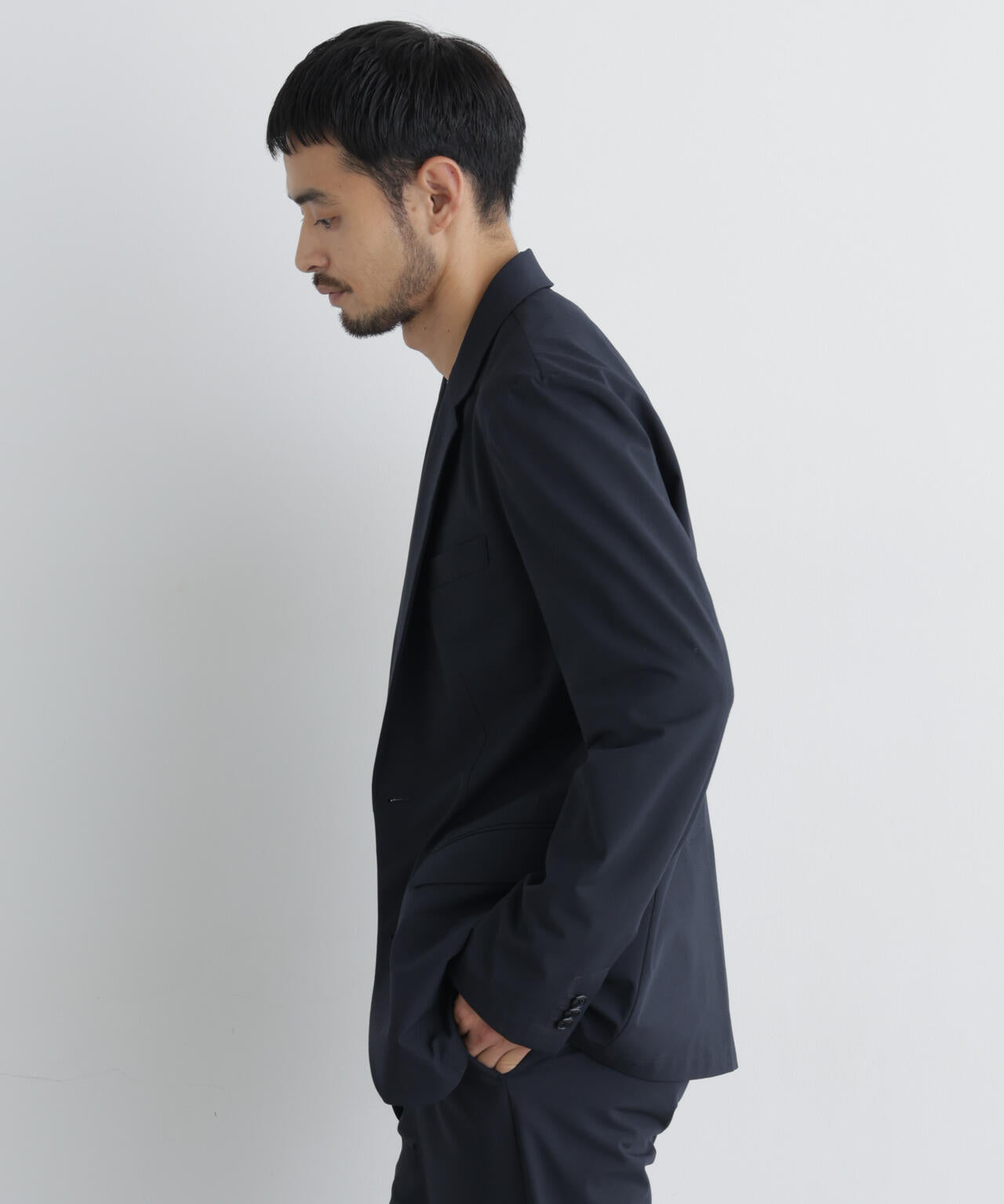 【大人気セットアップ】「Damerino」ウールライクトロストレッチセットアップ/WASHABLE
