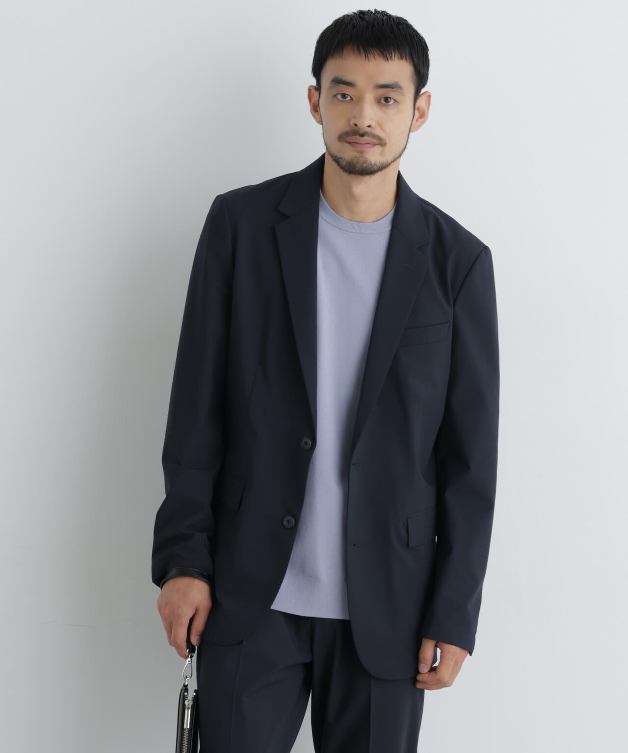 【大人気セットアップ】「Damerino」ウールライクトロストレッチセットアップ/WASHABLE