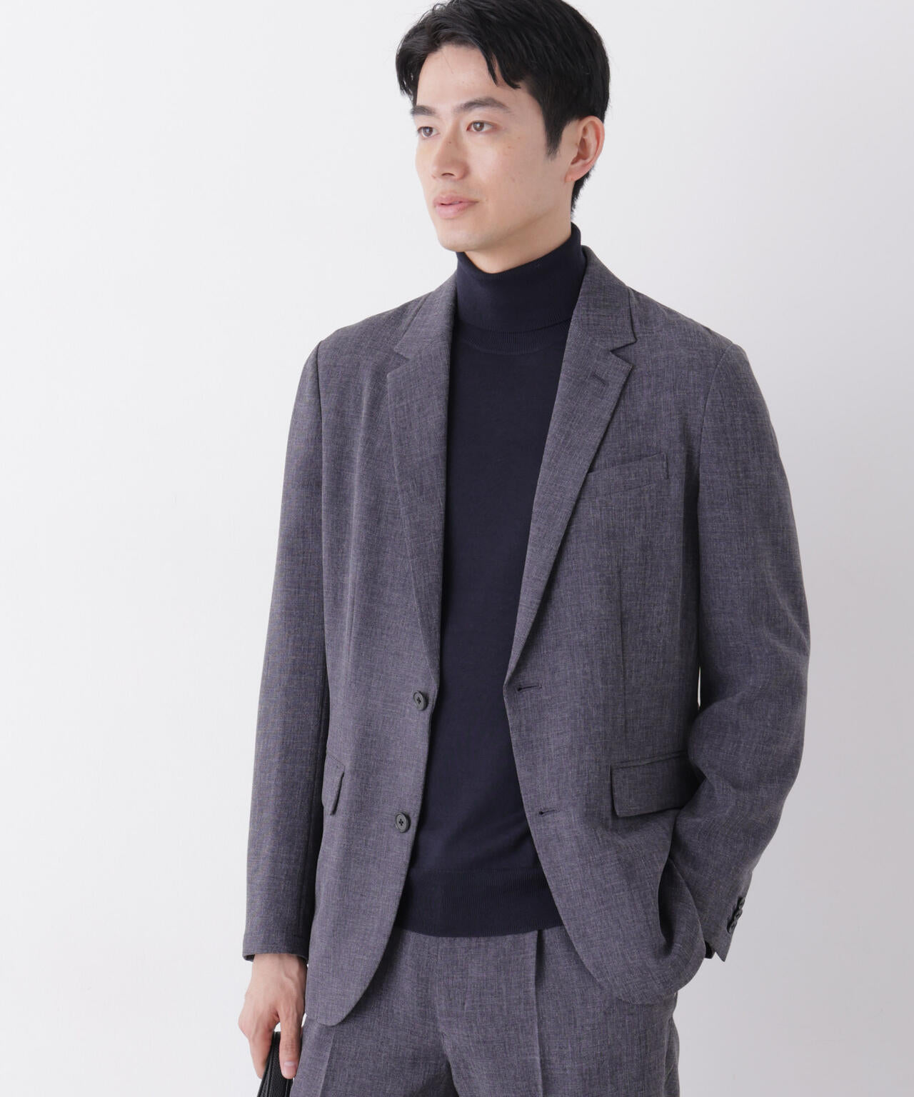 【大人気セットアップ】「Damerino」メランジエアシャークストレッチセットアップ/WASHABLE