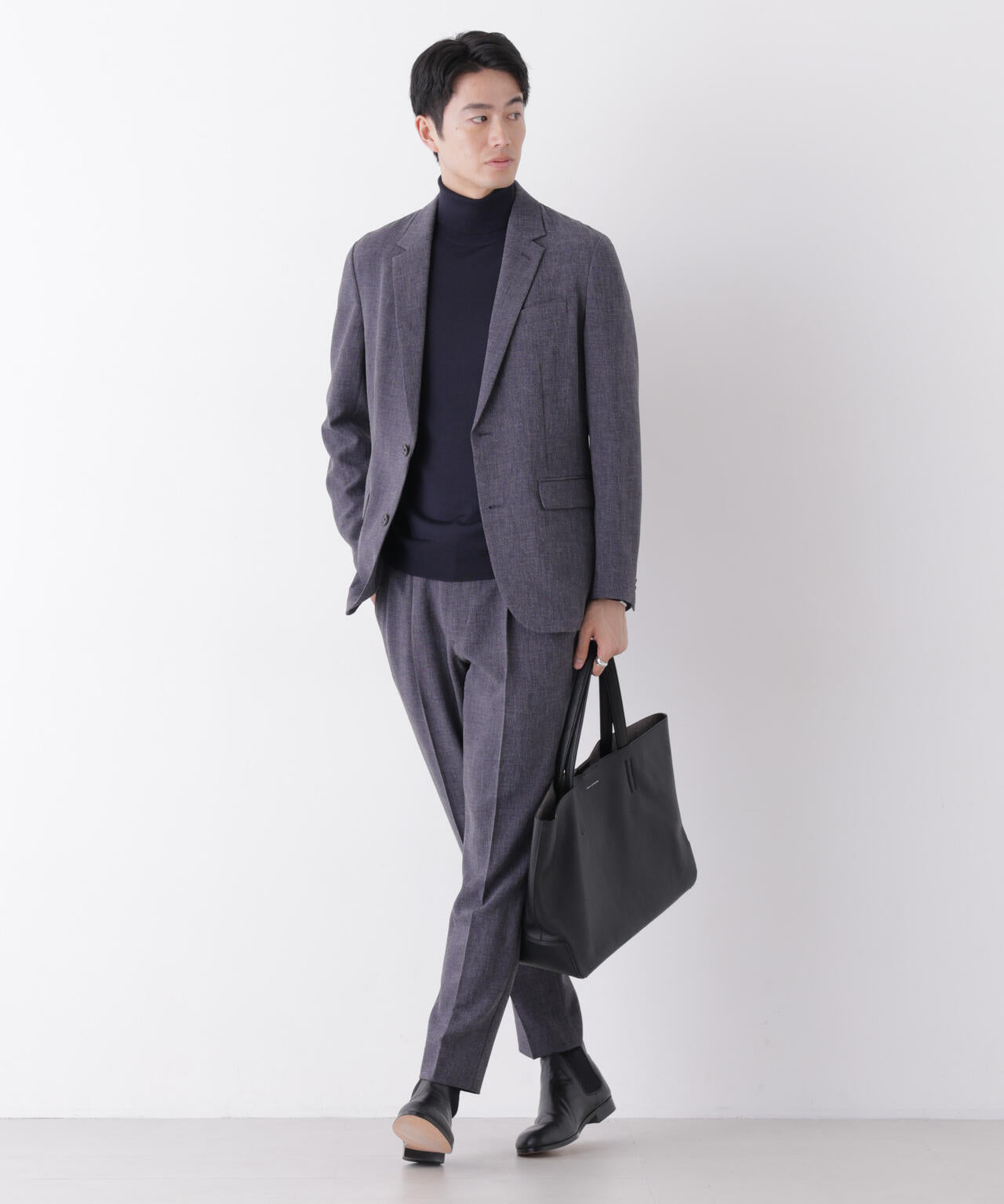 【大人気セットアップ】「Damerino」メランジエアシャークストレッチセットアップ/WASHABLE