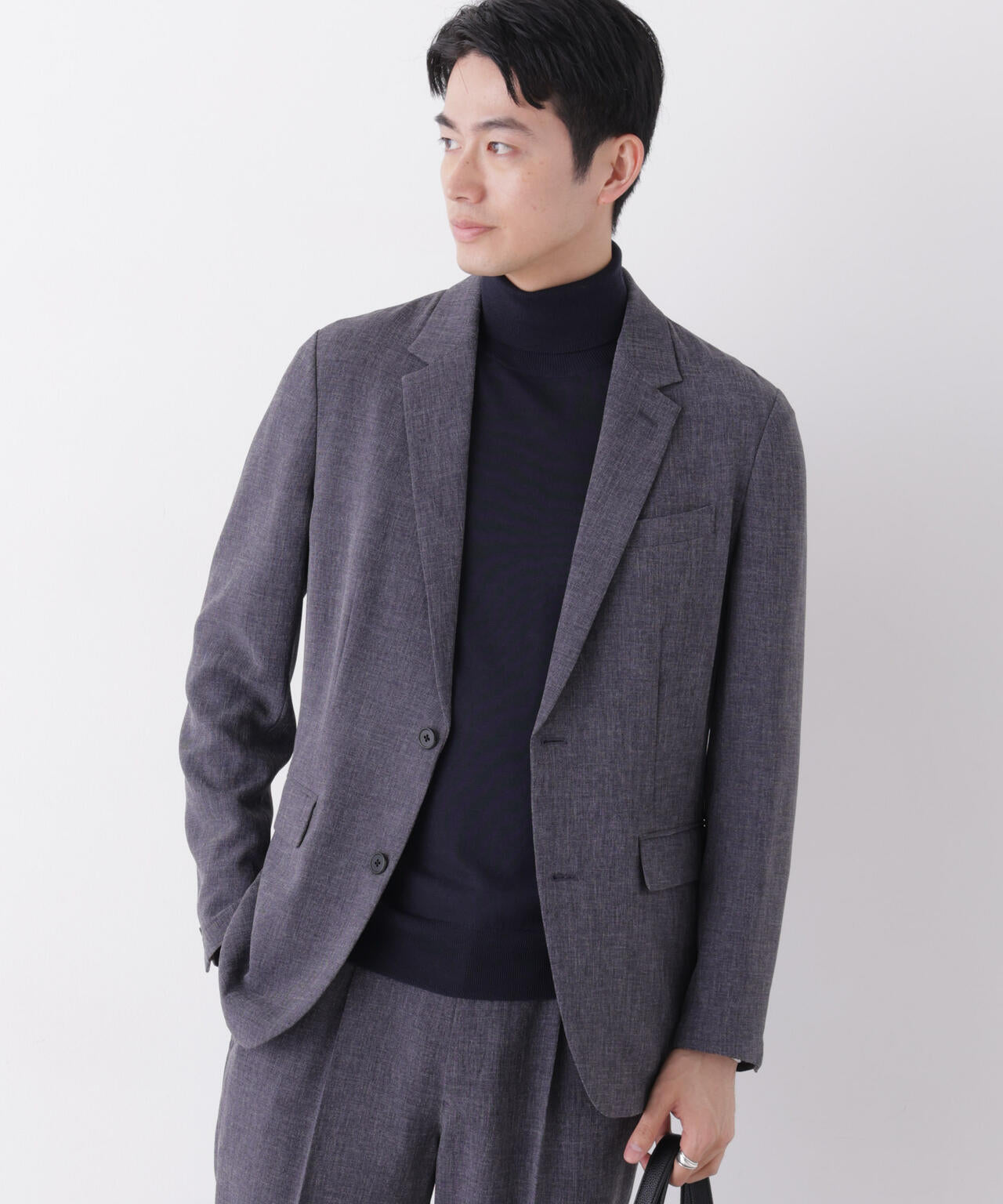 【大人気セットアップ】「Damerino」メランジエアシャークストレッチセットアップ/WASHABLE