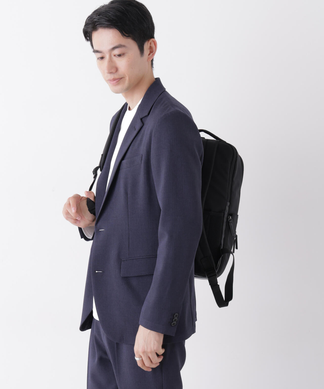 【大人気セットアップ】「Damerino」メランジエアシャークストレッチセットアップ/WASHABLE