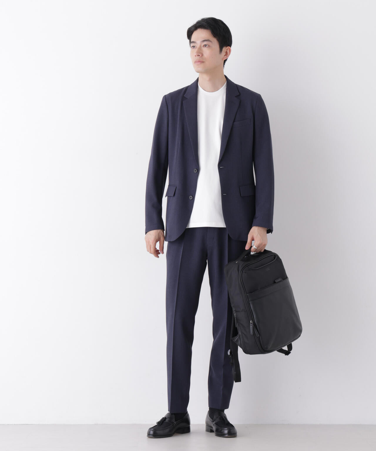 【大人気セットアップ】「Damerino」メランジエアシャークストレッチセットアップ/WASHABLE