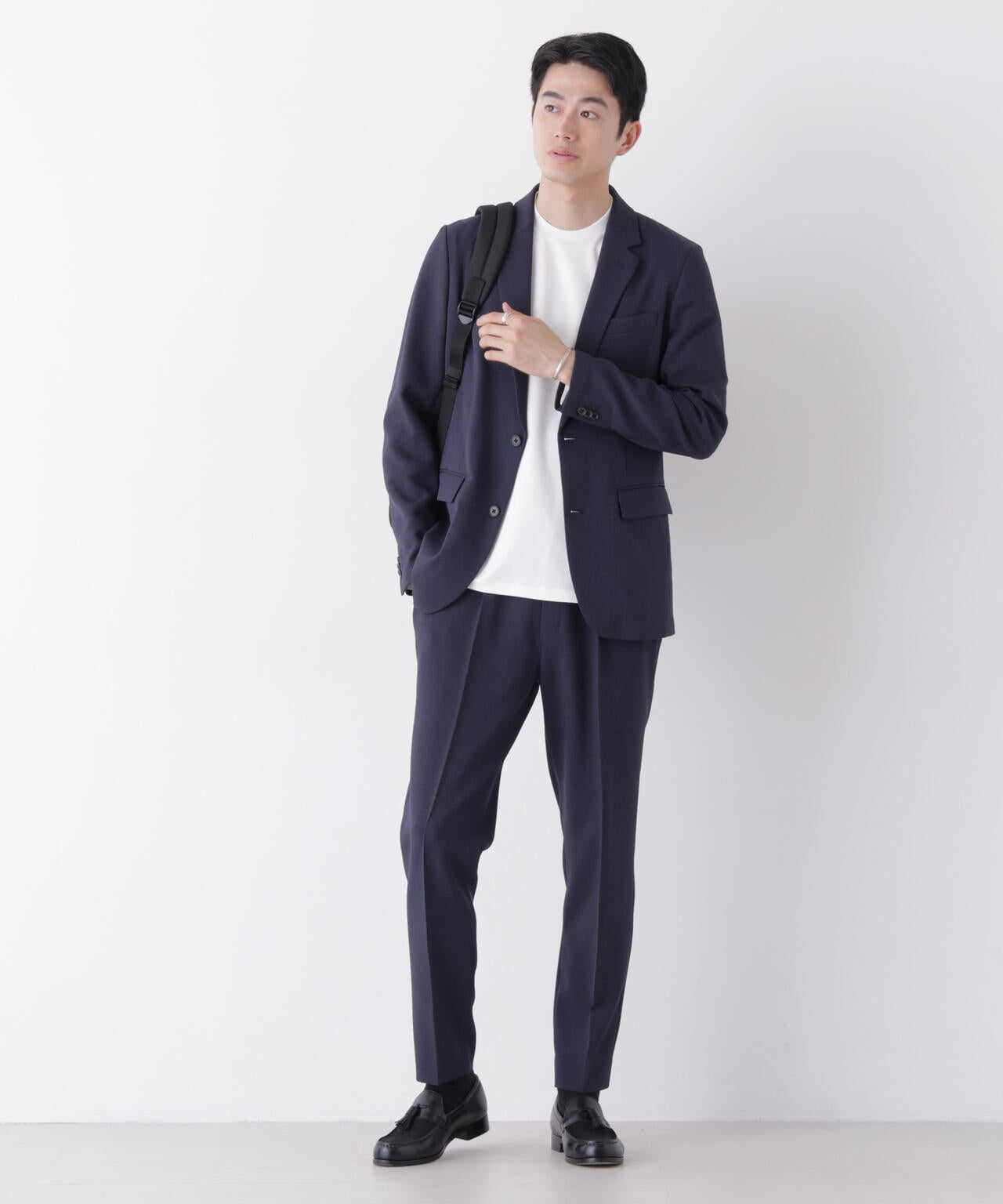形態安定】「Damerino」メランジエアシャークストレッチセットアップ