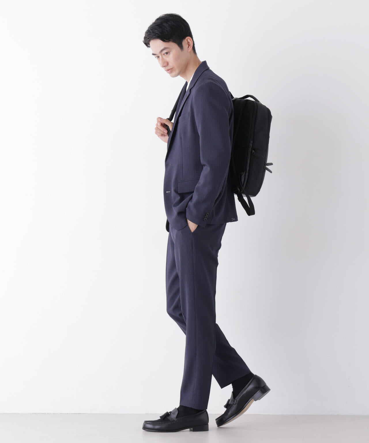 【大人気セットアップ】「Damerino」メランジエアシャークストレッチセットアップ/WASHABLE