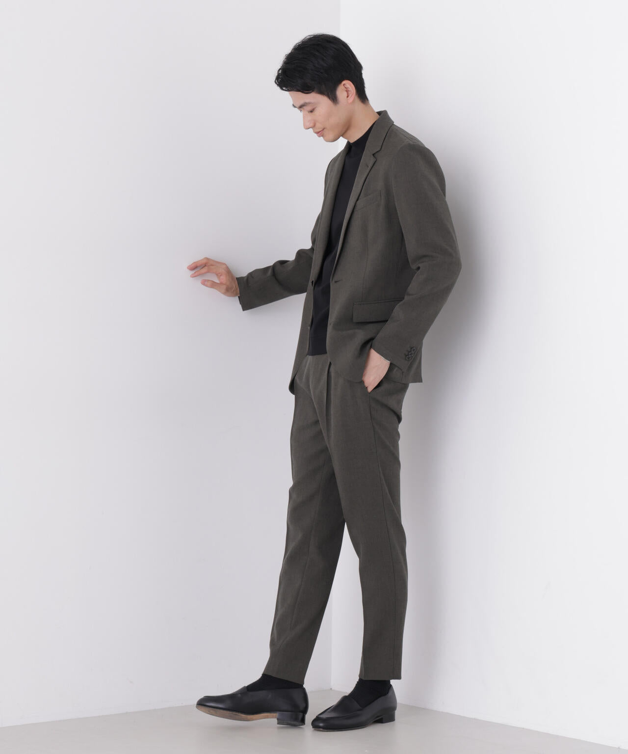 【大人気セットアップ】「Damerino」メランジエアシャークストレッチセットアップ/WASHABLE