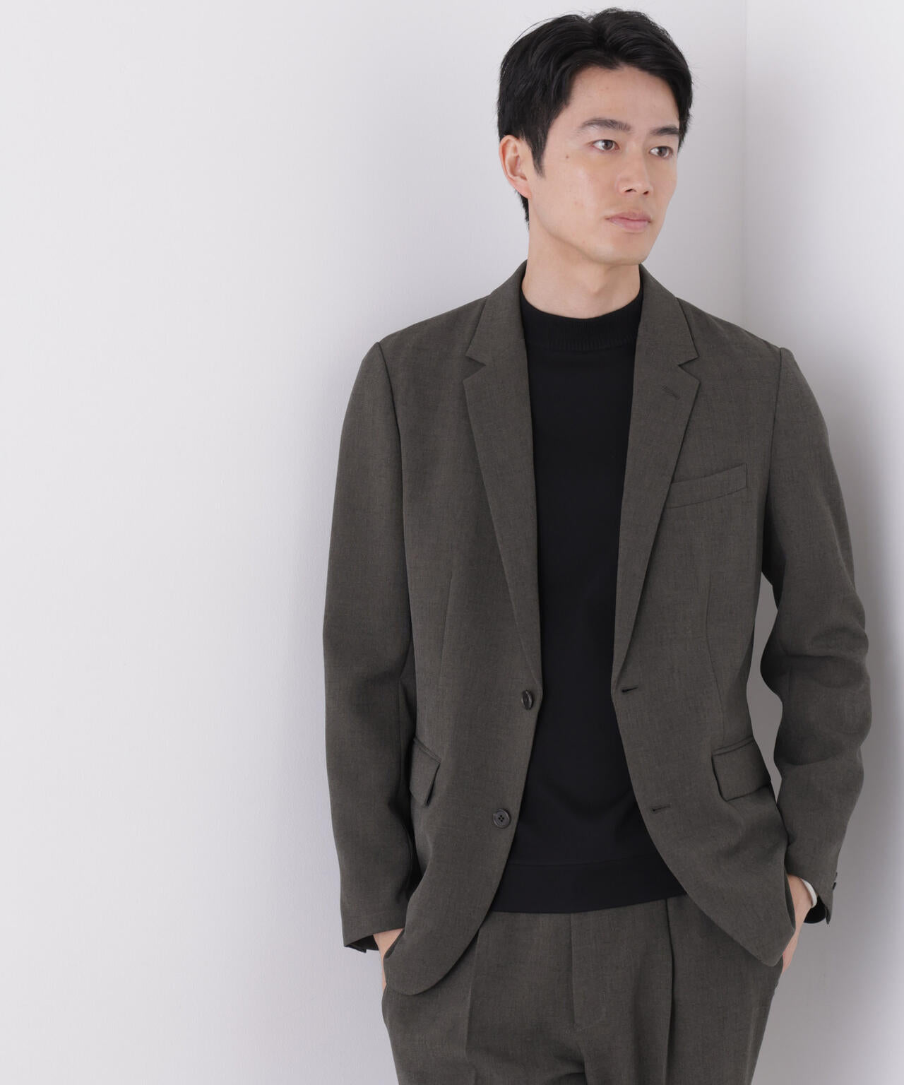 【大人気セットアップ】「Damerino」メランジエアシャークストレッチセットアップ/WASHABLE