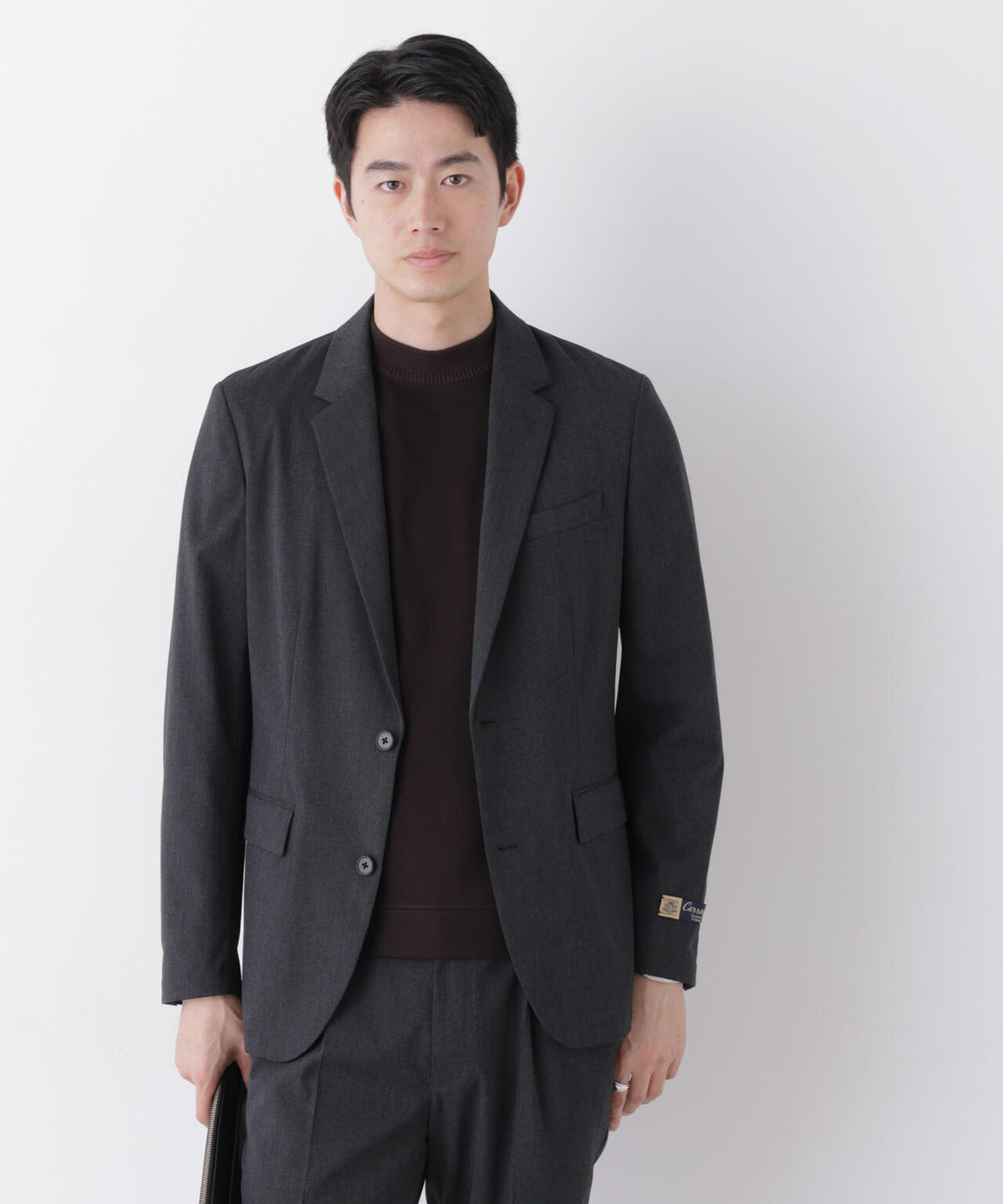 【形態安定】「Damerino」CARREMAN T/R ピンヘッドストレッチセットアップ