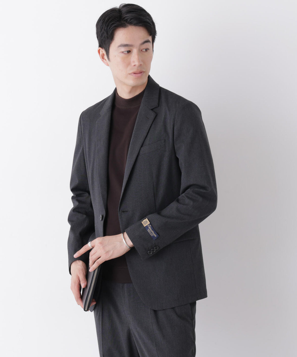 【形態安定】「Damerino」CARREMAN T/R ピンヘッドストレッチセットアップ