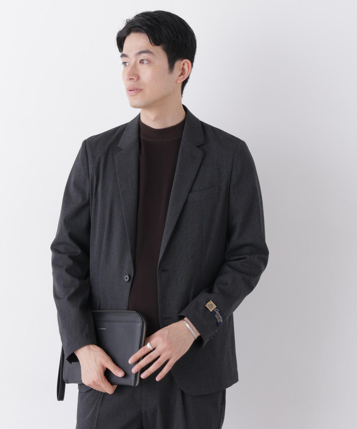 【形態安定】「Damerino」CARREMAN T/R ピンヘッドストレッチセットアップ