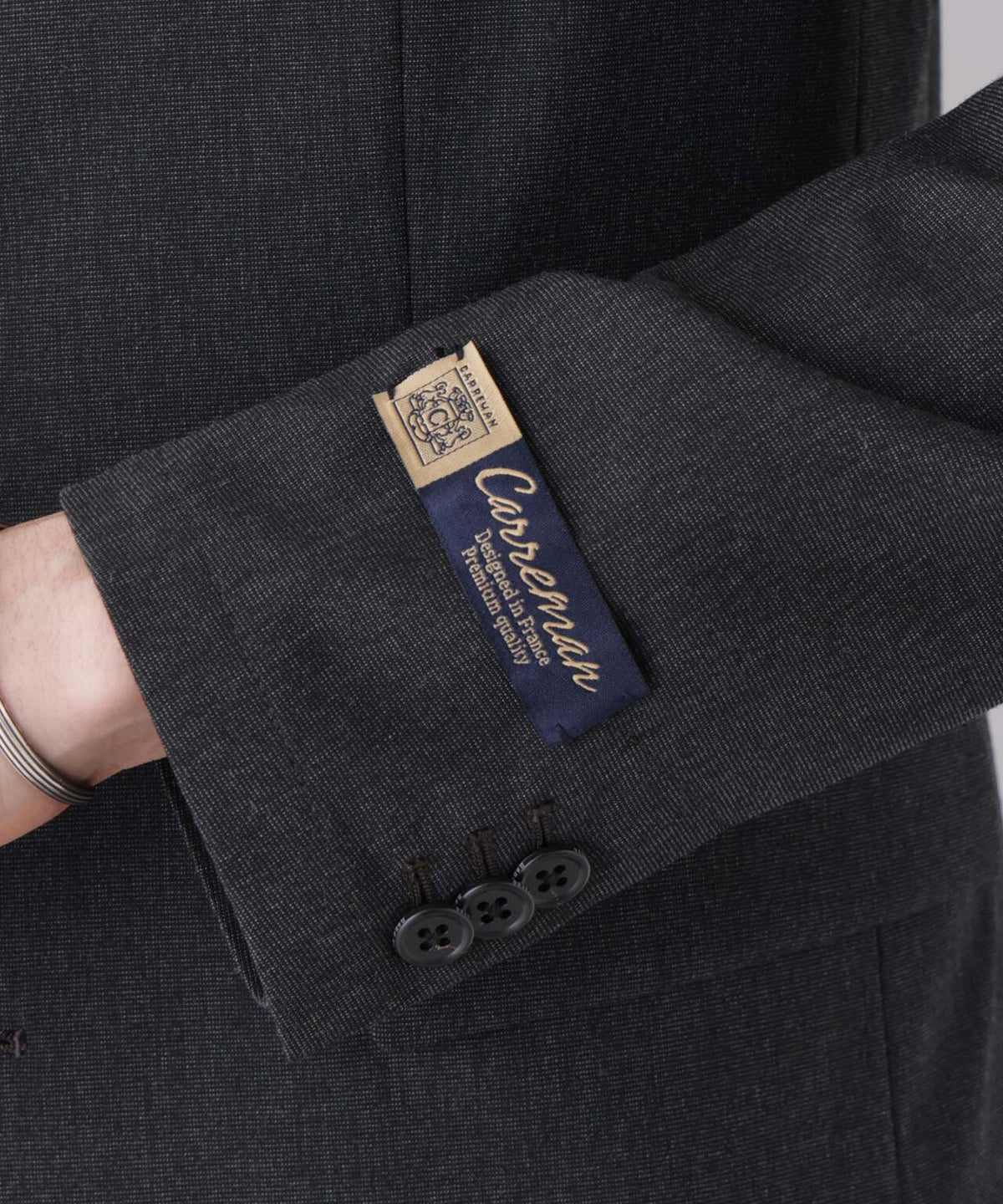 【形態安定】「Damerino」CARREMAN T/R ピンヘッドストレッチセットアップ