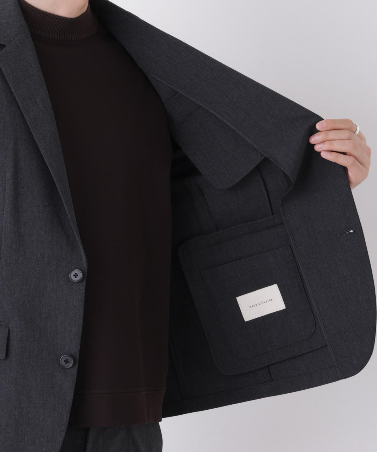 【形態安定】「Damerino」CARREMAN T/R ピンヘッドストレッチセットアップ