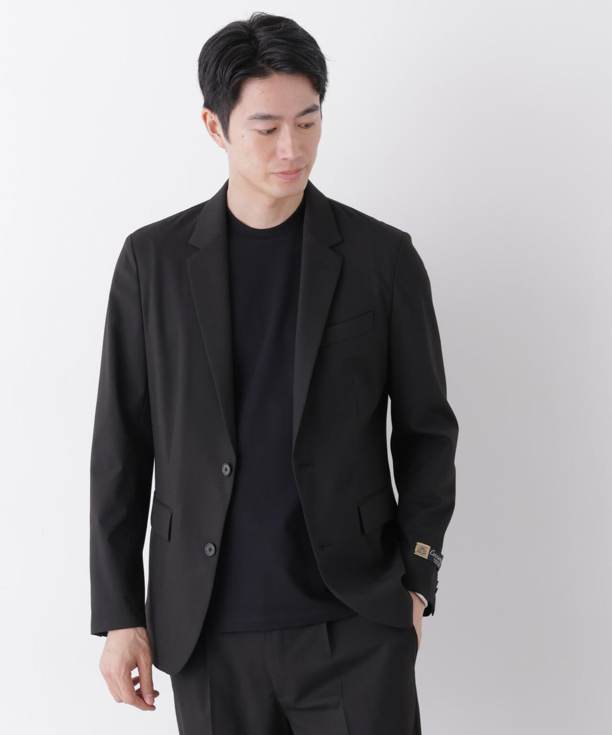 【形態安定】「Damerino」CARREMAN T/R ピンヘッドストレッチセットアップ