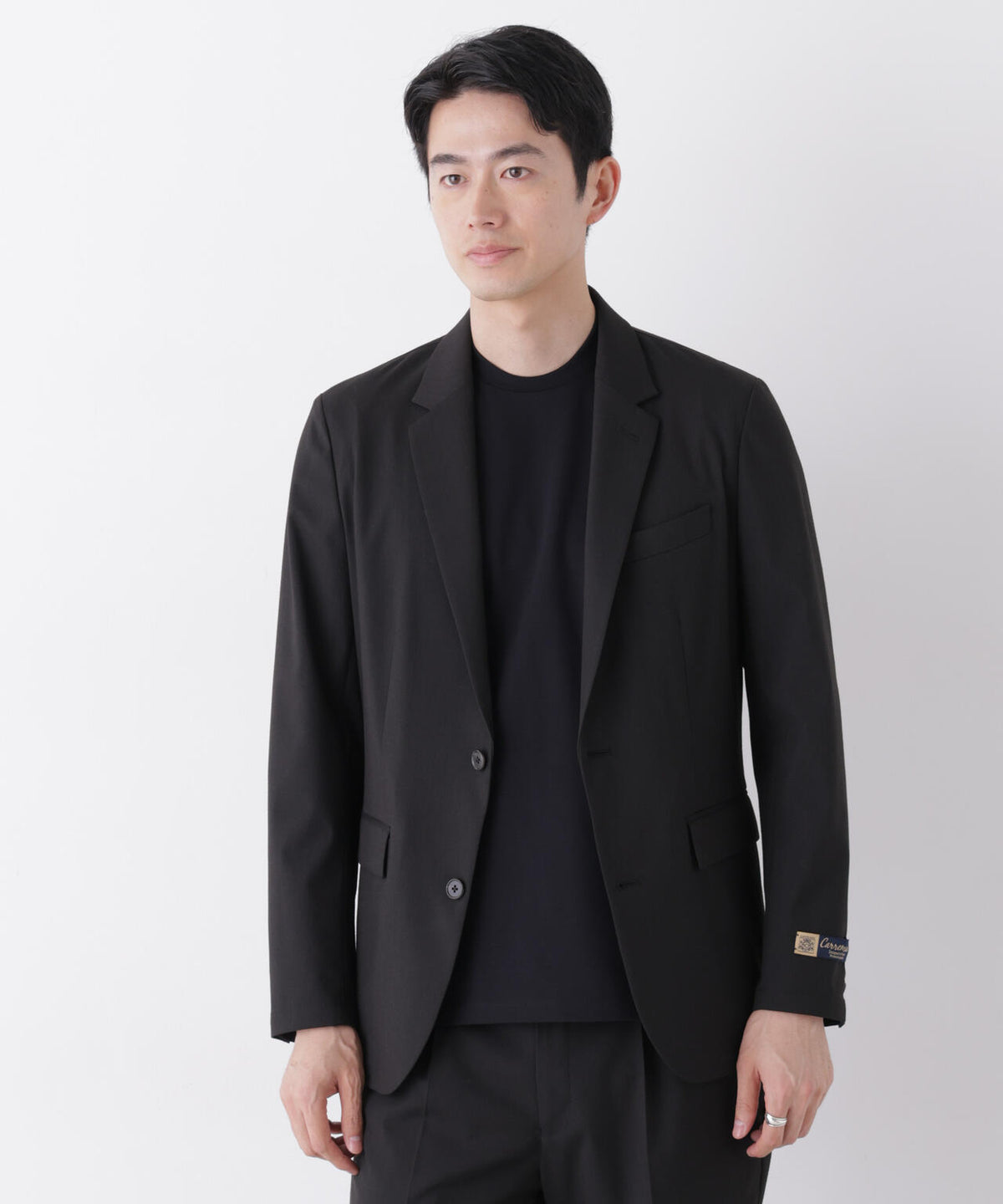 【形態安定】「Damerino」CARREMAN T/R ピンヘッドストレッチセットアップ