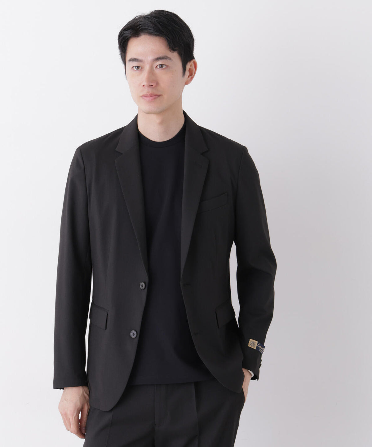 【形態安定】「Damerino」CARREMAN T/R ピンヘッドストレッチセットアップ