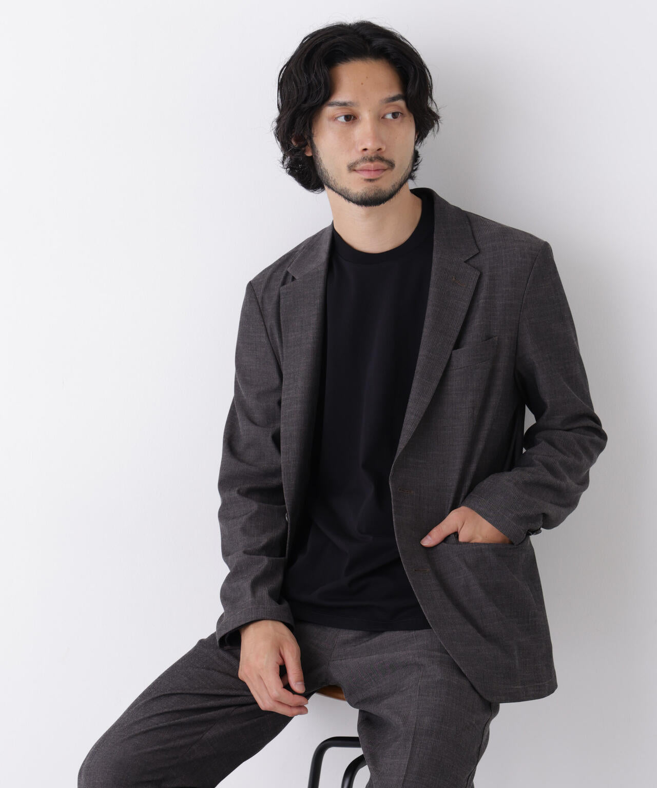 【大人気セットアップ】｢Damerino｣T/R パウダリー2WAYストレッチセットアップ