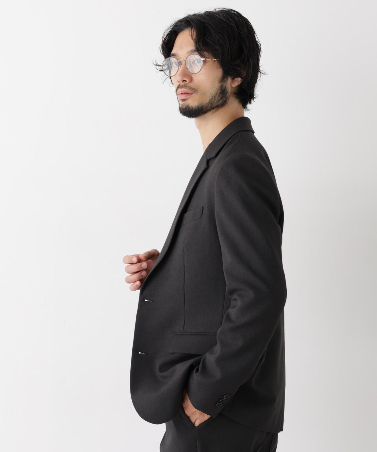 【ストレッチ/ウォッシャブル/防シワ】｢Damerino｣メランジオックスストレッチセットアップ