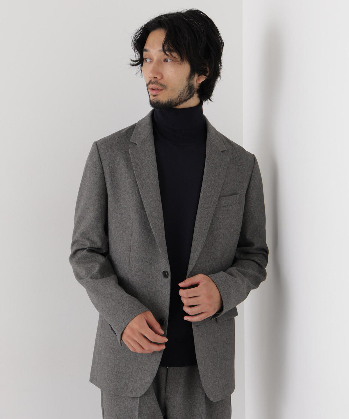 【ストレッチ/ウォッシャブル/防シワ】｢Damerino｣メランジオックスストレッチセットアップ