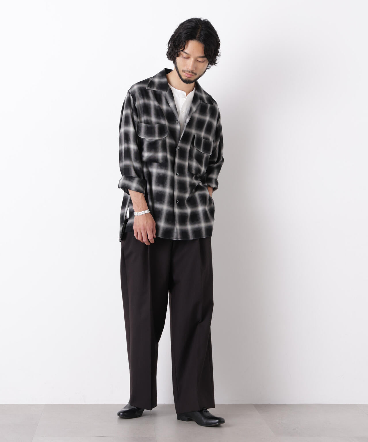 ｢ASSEMBLANC｣ レーヨンオンブレーシャツ(セットアップ可)