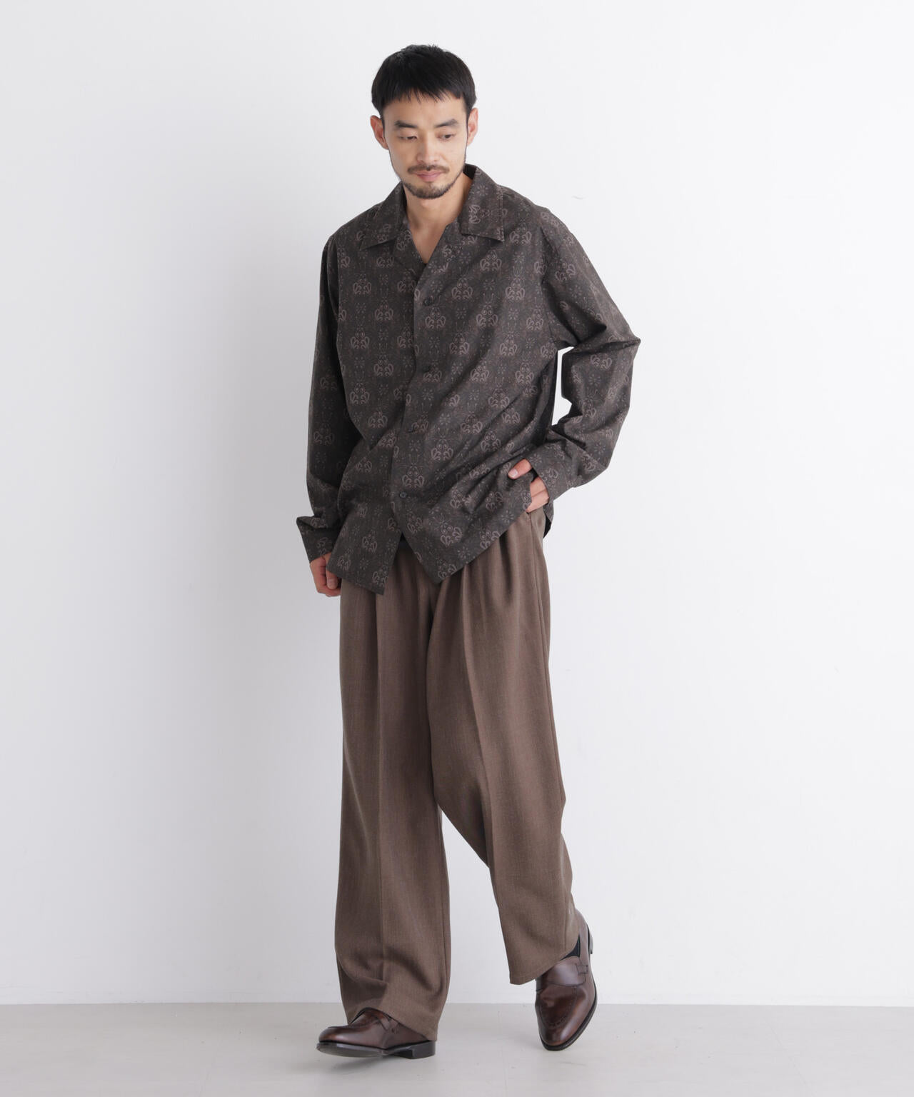 「OtoNANO」×masoret オープンカラーシャツ