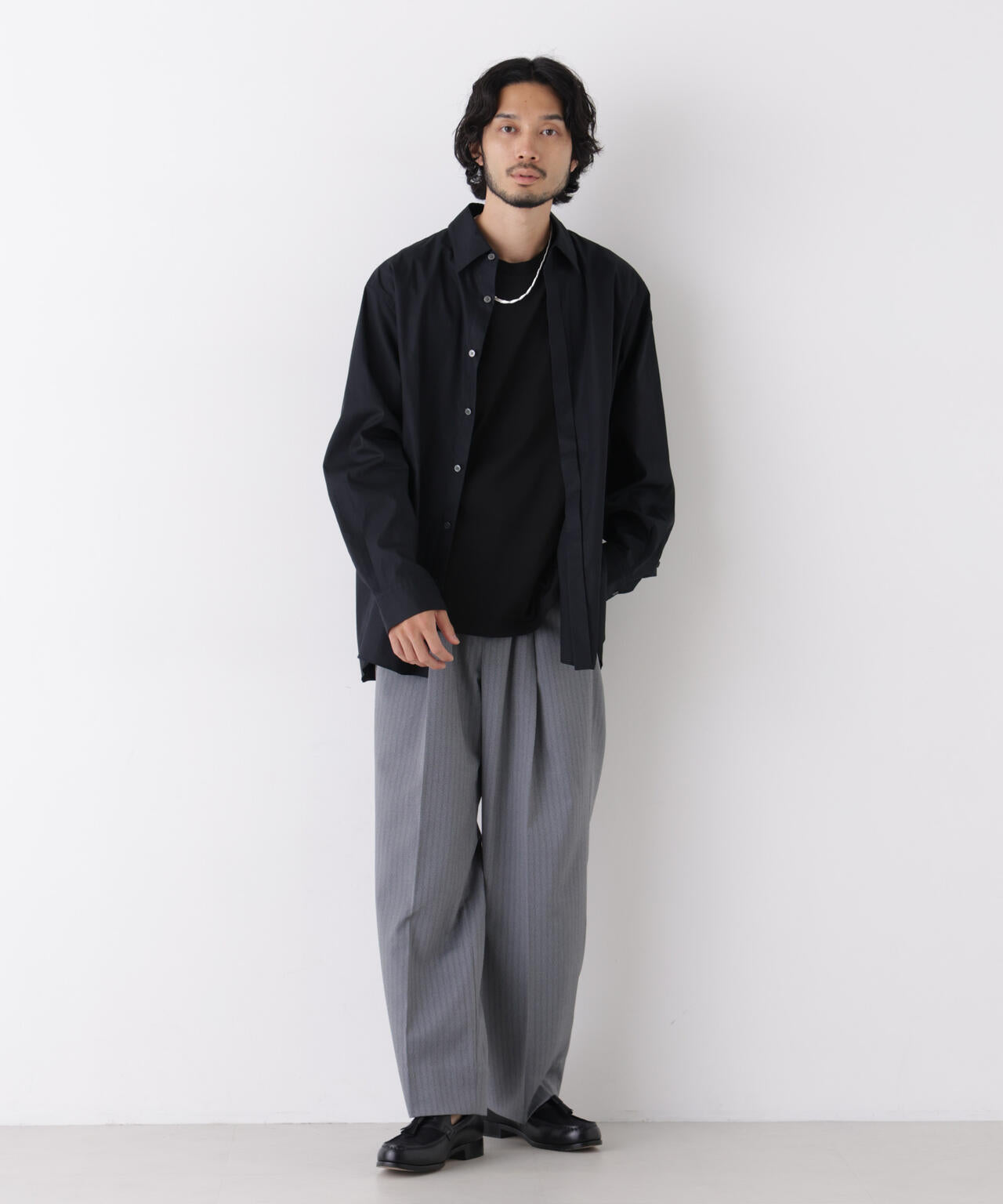 「ASSEMBLANC」Wrinkleワイヤーワッシャーシャツ