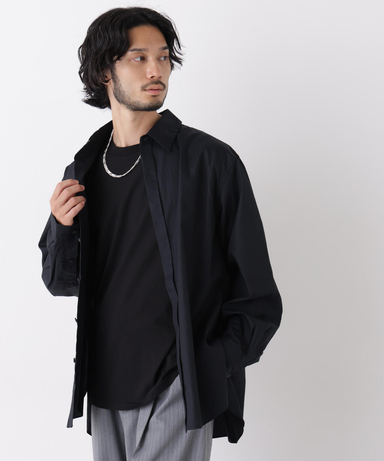 「ASSEMBLANC」Wrinkleワイヤーワッシャーシャツ