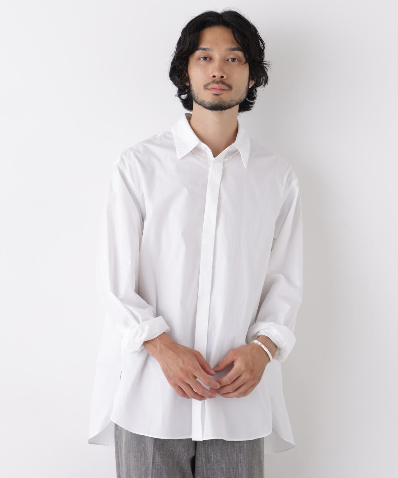 「ASSEMBLANC」Wrinkleワイヤーワッシャーシャツ