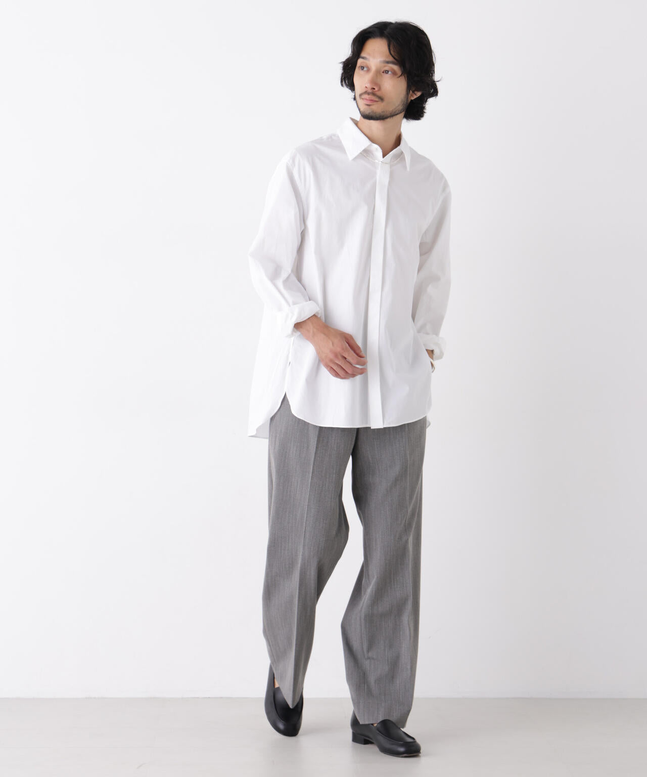 「ASSEMBLANC」Wrinkleワイヤーワッシャーシャツ