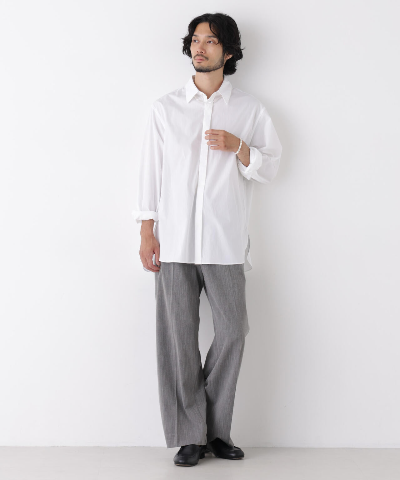「ASSEMBLANC」Wrinkleワイヤーワッシャーシャツ