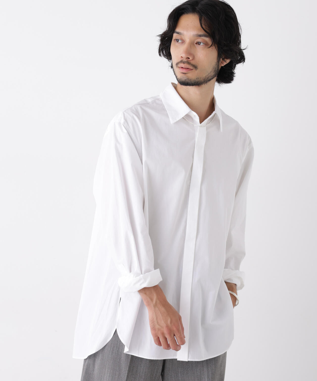 「ASSEMBLANC」Wrinkleワイヤーワッシャーシャツ