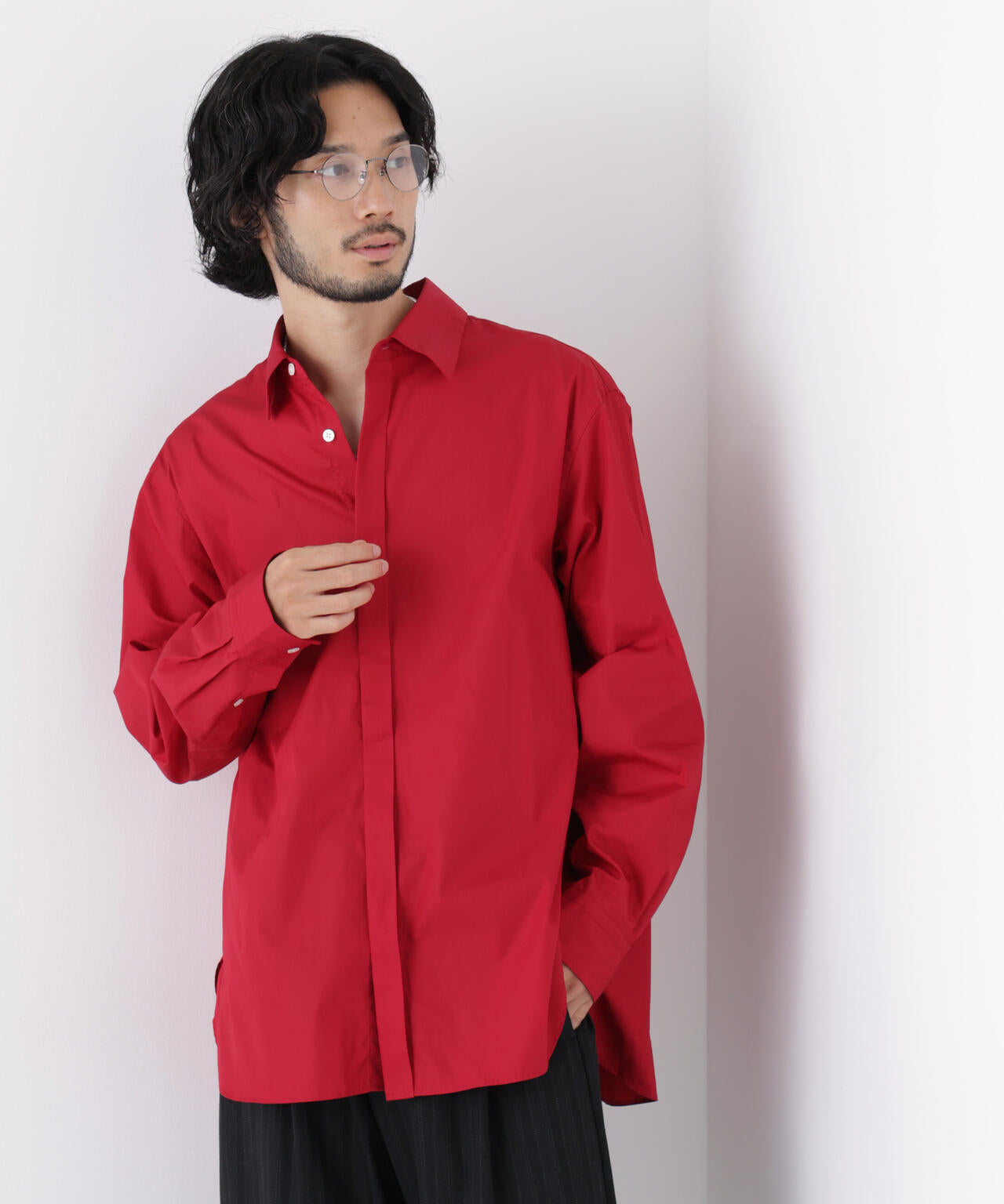 「ASSEMBLANC」Wrinkleワイヤーワッシャーシャツ