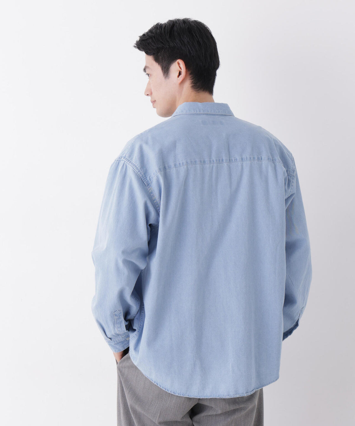 「OtoNANO」大人のワイドシャツ デニムシャツ 長袖