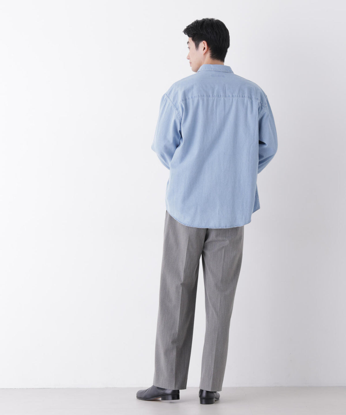 「OtoNANO」大人のワイドシャツ デニムシャツ 長袖