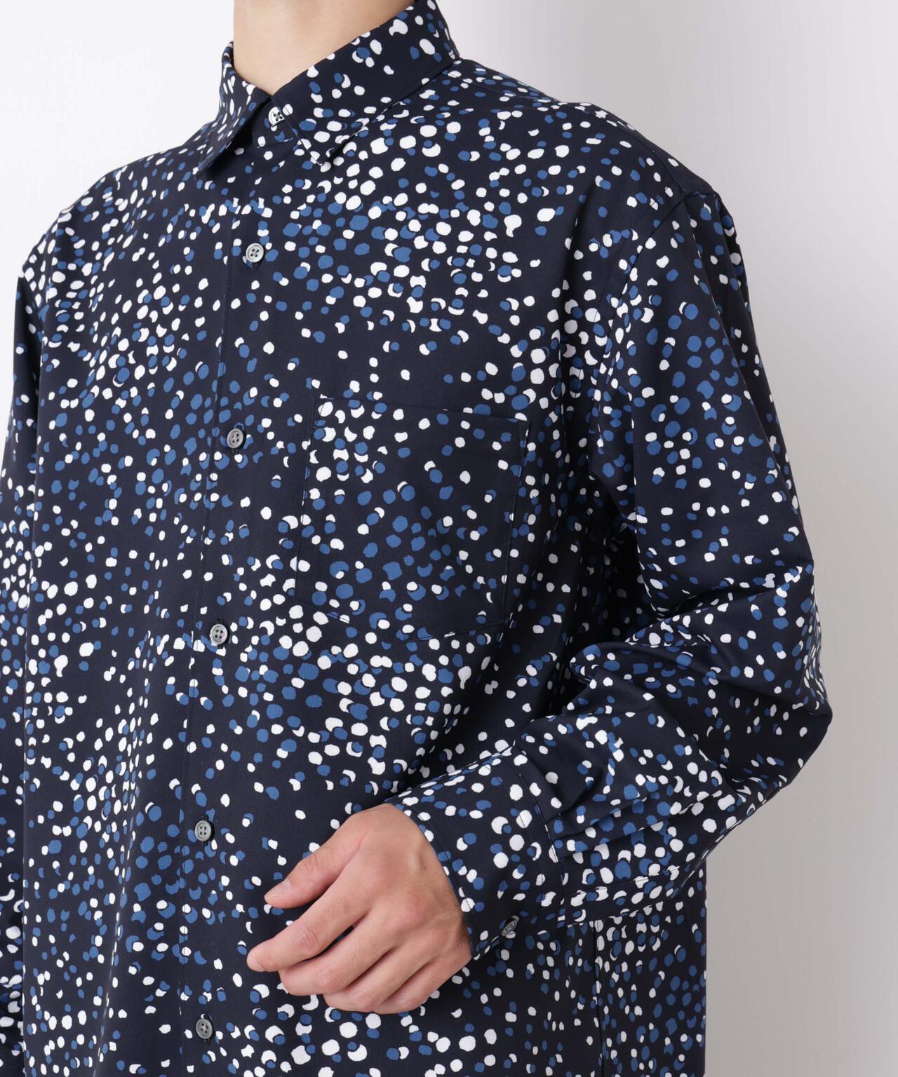 EDITORIAL PRINT レギュラーカラーシャツ