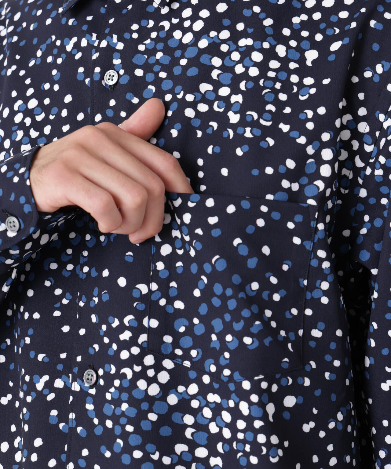 EDITORIAL PRINT レギュラーカラーシャツ