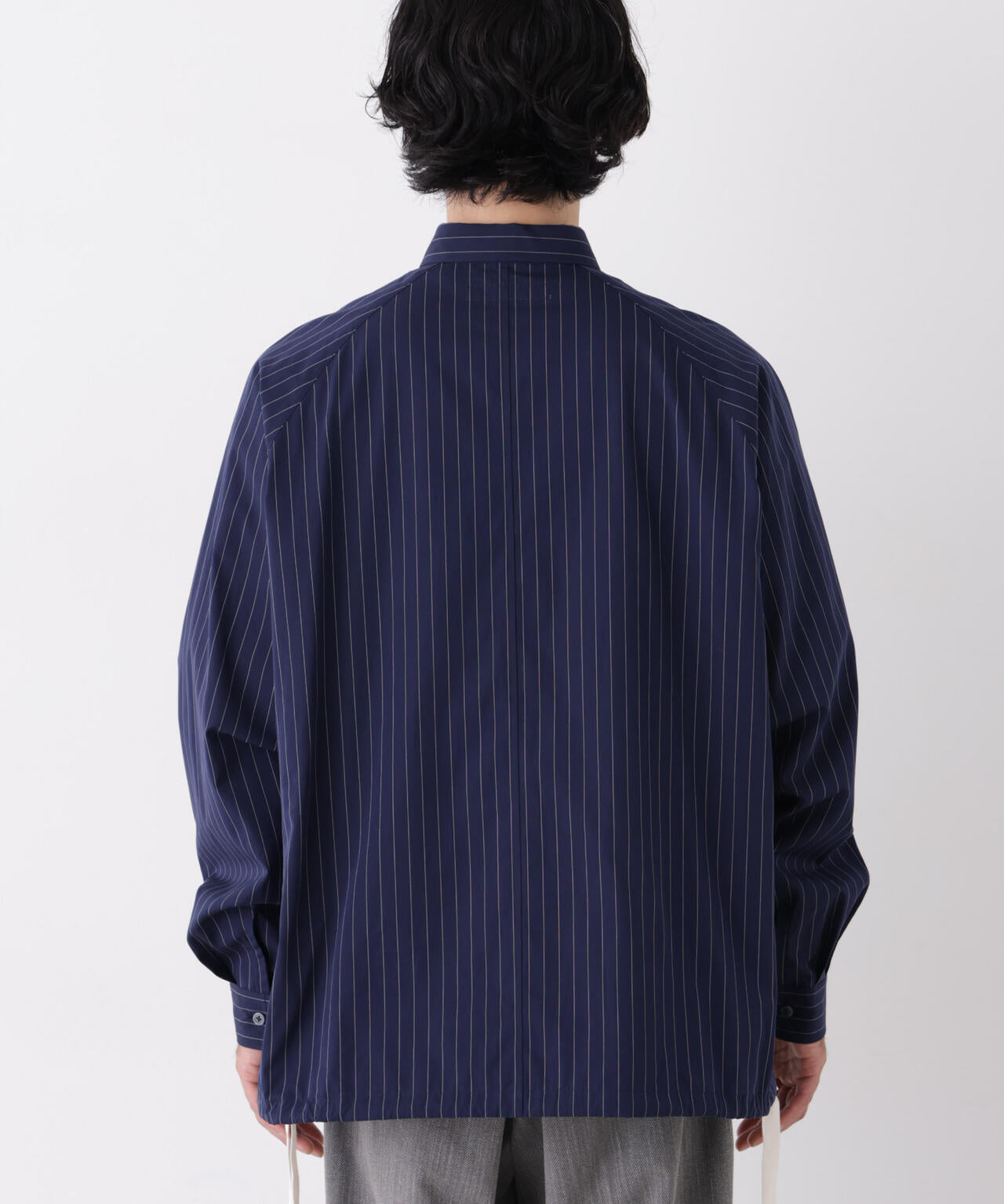 「OtoNANO」2WAYコーチシャツ スーピマコットンタイプライター/ストライプ