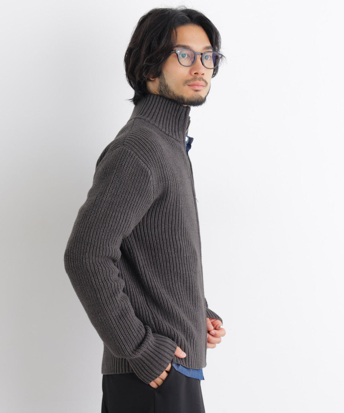 コットンMIXバルキードライバーズニット