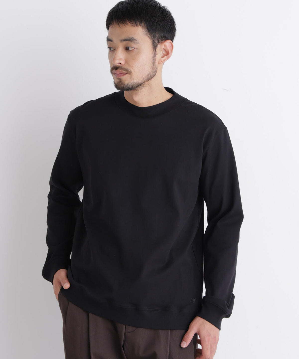 「FORMAL JERSEY」モックネックカットソー長袖
