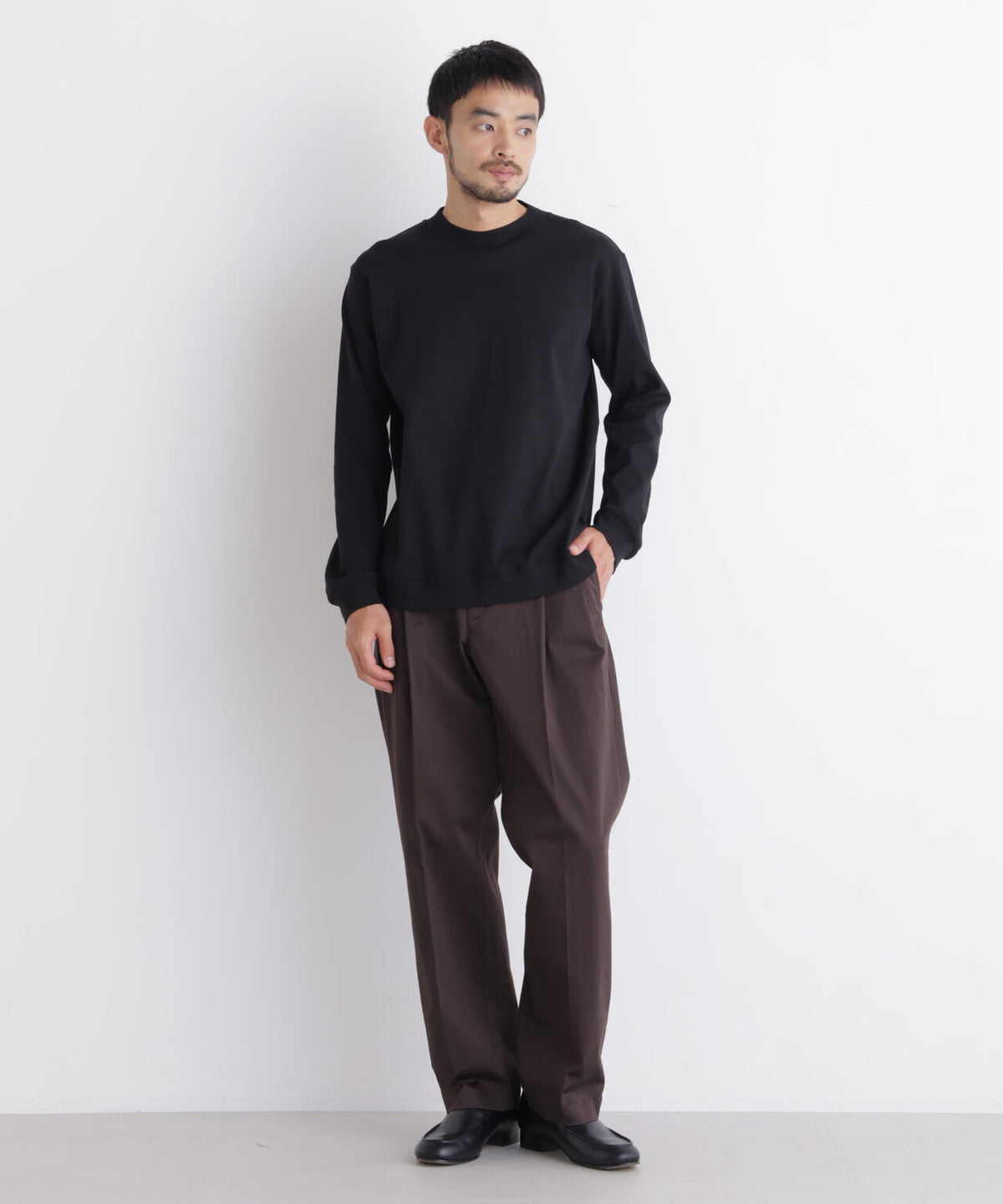 「FORMAL JERSEY」モックネックカットソー長袖