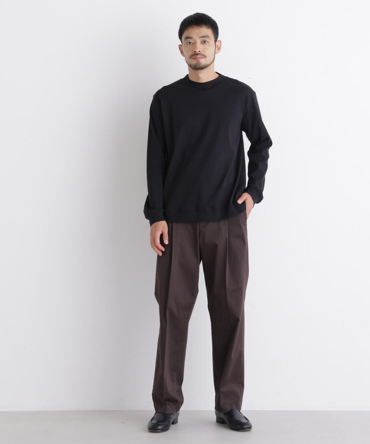 「FORMAL JERSEY」モックネックカットソー長袖