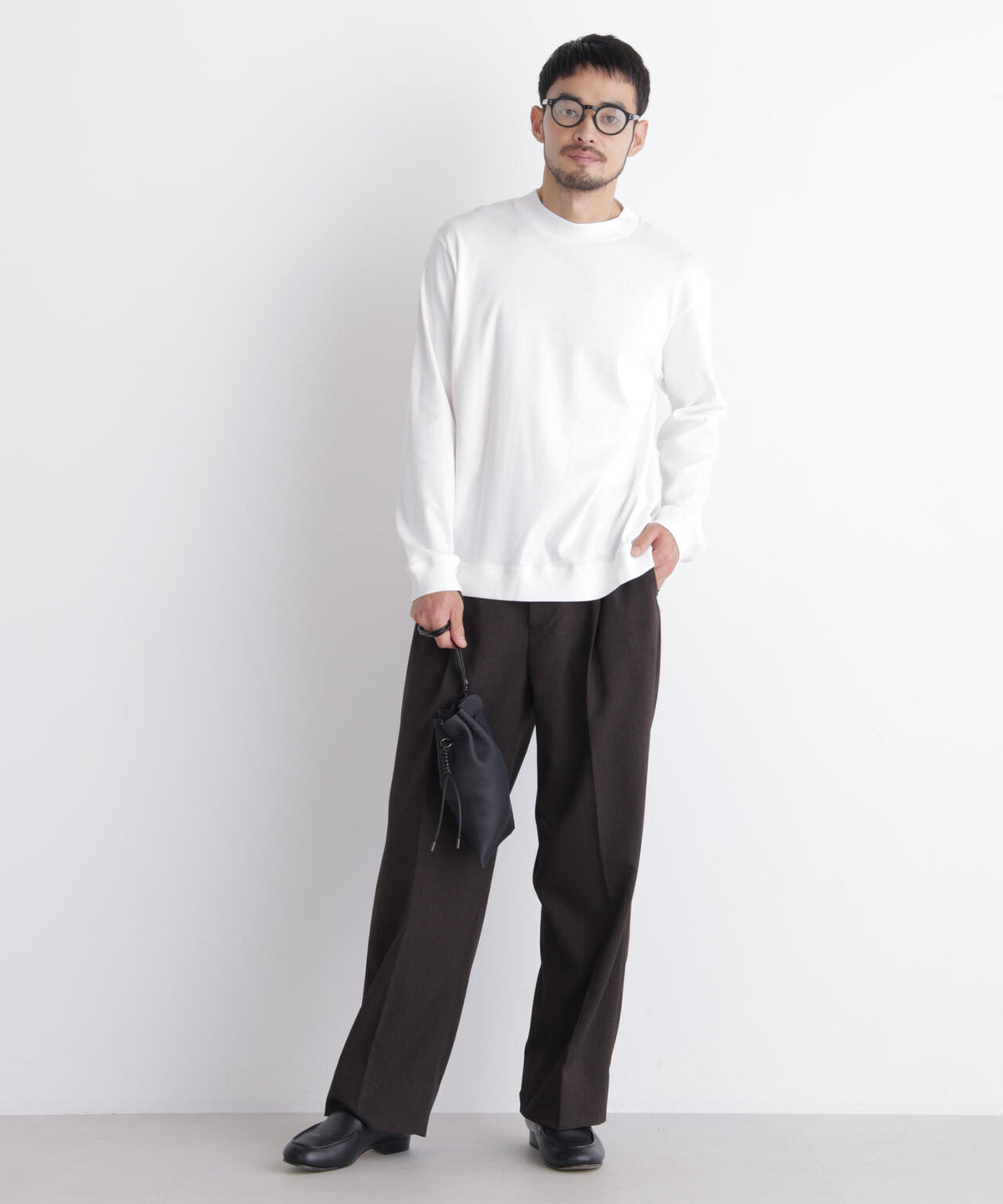 「FORMAL JERSEY」モックネックカットソー長袖