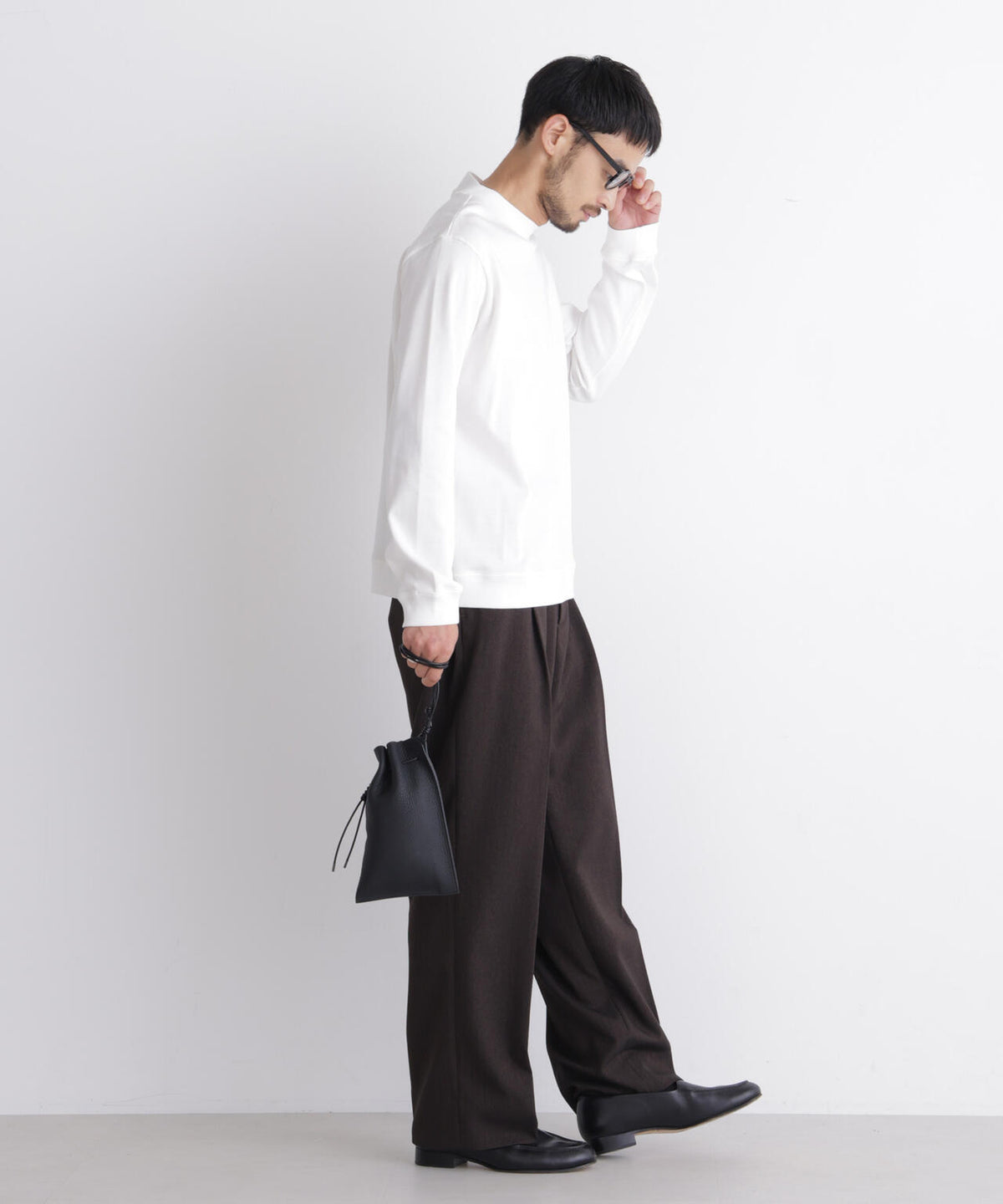 「FORMAL JERSEY」モックネックカットソー長袖