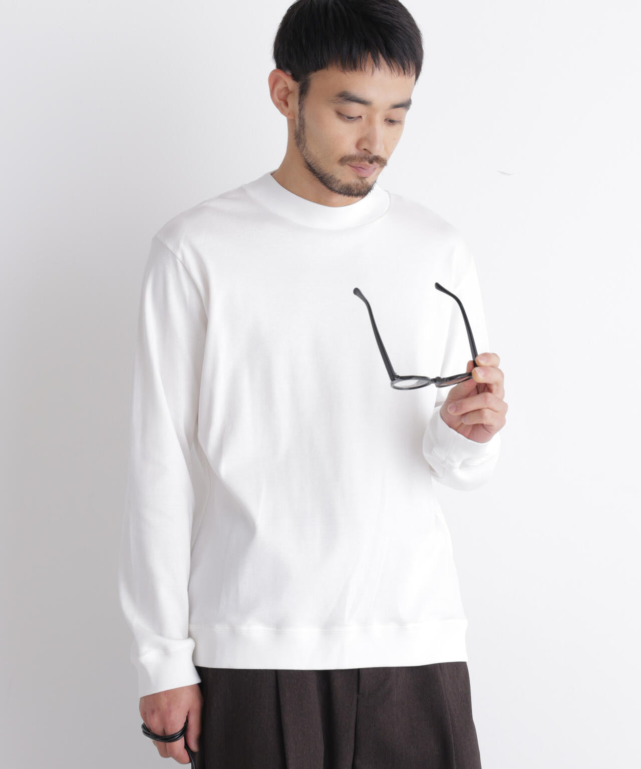 「FORMAL JERSEY」モックネックカットソー長袖