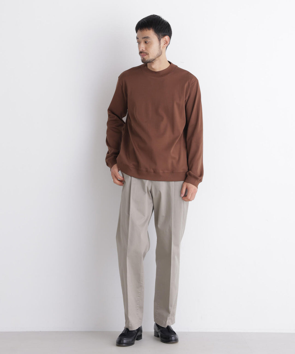 「FORMAL JERSEY」モックネックカットソー長袖