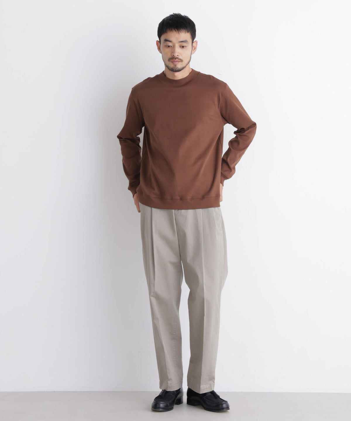 「FORMAL JERSEY」モックネックカットソー長袖